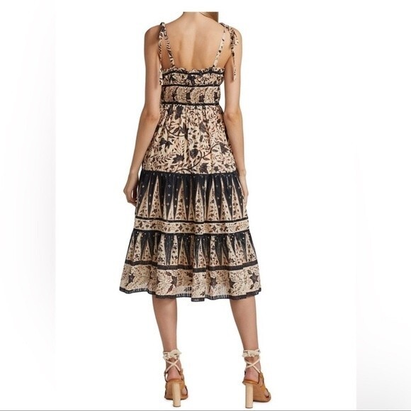 ULLA JOHNSON Indah Tie-Shoulder Printed Midi Dress NWT Sz 8 - Picture 8 of 10